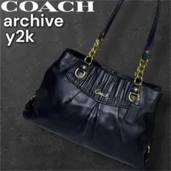 COACH Y2K レザー 肩かけバッグ コーチ00sファッション⭐️極美品