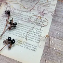 リボン型フープピアス ゴールド