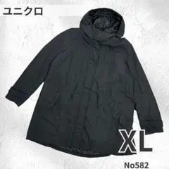 UNIQLO モッズコート ブラック フード付 ミリタリー XL レディース