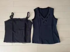 【ROPE &JAYRO】キャミソール 2点セット！ブラック色Mサイズのサムネイル
