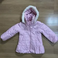 ピンク フード付き 中綿コート