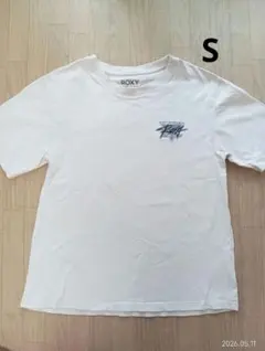 ROXY クリーム色 Tシャツ グラフィックプリント　S