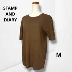 【スタンプアンドダイアリー】 半袖ニットT 無地 大人カジュアル ブラウン M