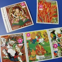 パラグアイ 切手 未使用 セット 日本テーマ切手 9種セット パラグアイ発行 | 切手,中南米 | 趣味