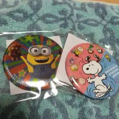 USJ ミニオン 缶バッジ ボブ ティム、スヌーピー