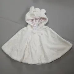 ウサギ耳付きアイボリーポンチョ