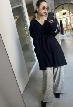 Ameri Double puff sleeve blouse ブラックのサムネイル