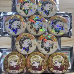 ボカロ　ボーカロイド　鏡音リン　ホロ　グリッター　缶バッジ　ミニキャラ　10点