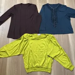 レディースM〜L　長袖トップス　3点セット　ロンT
