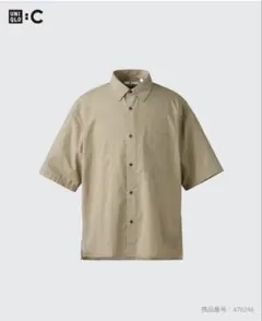 UNIQLO C ブロードオーバーサイズシャツ 半袖 Lサイズ 31BEIGEのサムネイル