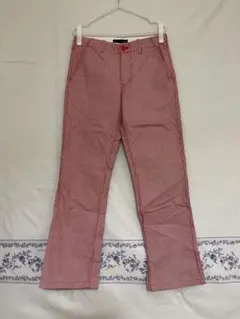 Johnbull 千鳥格子　赤　ストレートパンツ　M