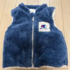 Champion ベビーベスト フリース 青
