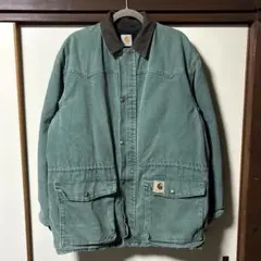 【Carhartt】ダックジャケット グリーン フェード ワーク古着【値引き可】