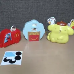マクドナルドハッピーセット第2弾　3点セット　クレヨンしんちゃん＆ポムポムプリン