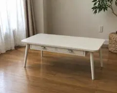 【新品】おしゃれ 両面引き出し付きテーブル アウトレット　ホワイト