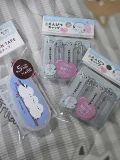 えんぴつキャップ （シマエナガ）& 修正テープ 3点セット