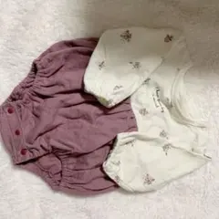 70〜80サイズ　くすみ色ロンパース