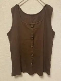 早い者勝ち✧*。GU ボタン付きタンクトップ XLサイズ ブラウン