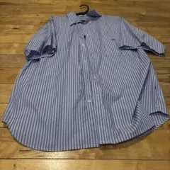 青と白のストライプ 半袖シャツ