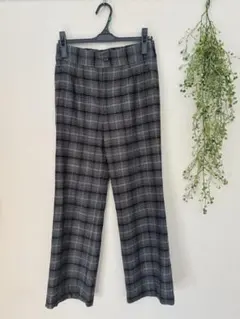 green label relaxing チェックストレートパンツ