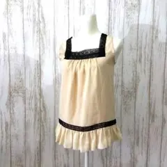 【MISCH MASCH】スクエアネック＊ノースリーブチュニック＊ベージュ＊38のサムネイル