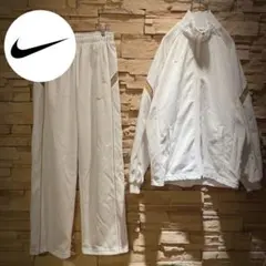 【希少カラー】y2k/NIKEナイキ/ジャージセットアップ/ホワイト/刺繍ロゴM