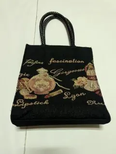 お値段変更！刺繍デザイン トートバッグ 黒