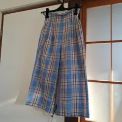 チェック柄ワイドパンツ
