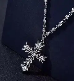 ハーツ シルバー クロス ペンダント ネックレス メキシカンジュエリー クロム