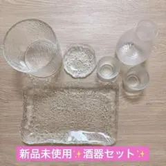 未使用品✨️ガラス酒器 德利 耐熱ガラス 熱燗徳利セット おちょこセット