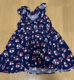花柄ノースリーブワンピース ネイビー　130 ムージョンジョン
