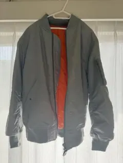 GU ブルゾン メンズ グレー ジャンパー オレンジ内側