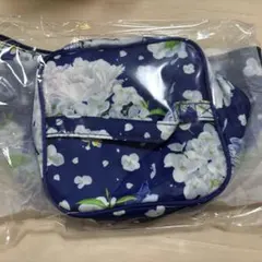 クリスタルジェミー　オリジナル　白青・花柄　バニティポーチ