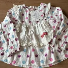 ミキハウス フラワープリント 長袖ブラウス 120cm