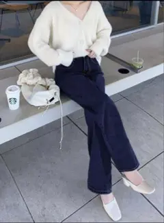 GAL グレイル　ストレートデニムパンツ ネイビー　ＸＳ　６１.５