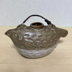 ●3F 昭和レトロ 陶器製 ふぐ徳利 持ち手付き とっくり 希少 アンティーク