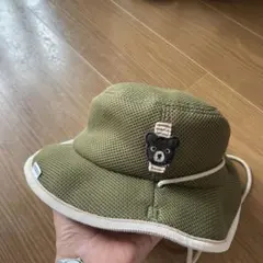 ミキハウス　ダブルビーDOUBLE.B メッシュハット オリーブ色　帽子　50㎝