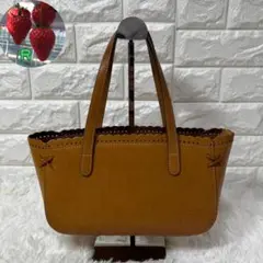 可愛い✨キタムラ レザー ハンドバッグ ライトブラウン 収納多数