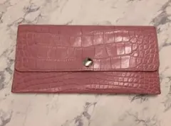 クロコダイル風 財布 お札入れ　ピンク　かわいい