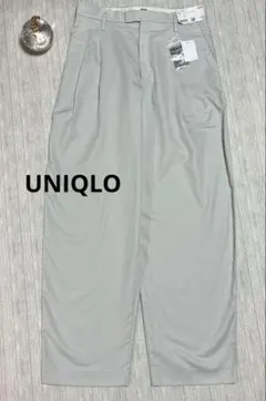 UNIQLO ライトグレー ワイドパンツ Lサイズ 新品！