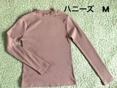 【ハニーズ】ハイネック　リブ編み　長袖トップス　ブラウン　カットソー
