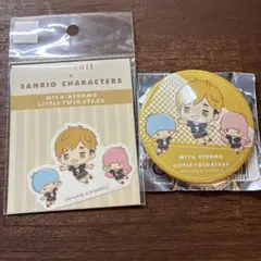 ハイキュー サンリオコラボ 缶バッジ 宮侑 キキララ ステッカー セット