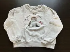 エニファム 猫プリント トレーナー ホワイト 120