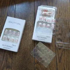 付け爪 24pcs ハート柄