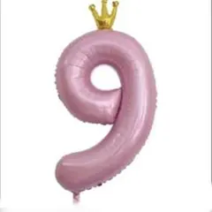 誕生日 数字バルーン 数字 王冠 40インチ 9 大きい 風船 ピンク9