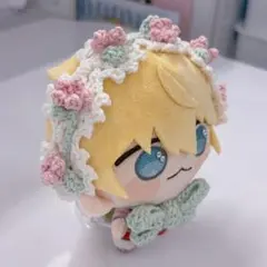 にじまるっと ぬい服 編み物 ヘッドドレス 緑 花冠 キラキラのサムネイル