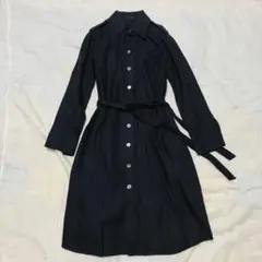 トゥモローランド　コレクション　ワンピース　長袖　リボン　黒　無地　38