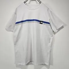 THE NORTH FACE　ドライ　Tシャツ　S　ライン　ロゴ　ホワイト　古着