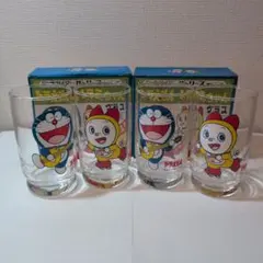 三ツ矢サイダー　ドラえもん ガラスコップ 2箱グラス4個セット。