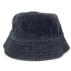新品 カルバンクライン CK ロゴ ブラック デニム バケットハット バケハ
